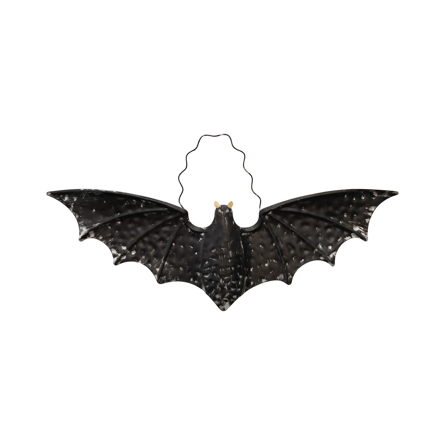 Metal Bat Wall Décor with Hanger, Distressed Finish, Black
