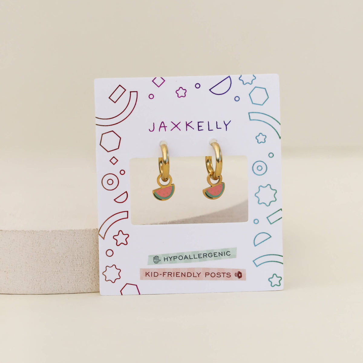 Watermelon Enamel Charm Hoop