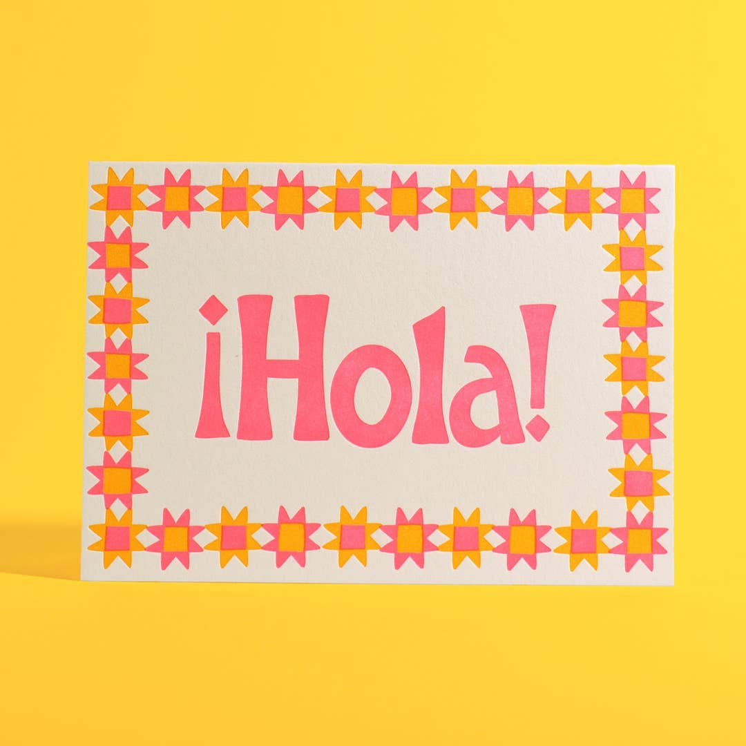 Hola Letterpress Greeting Card