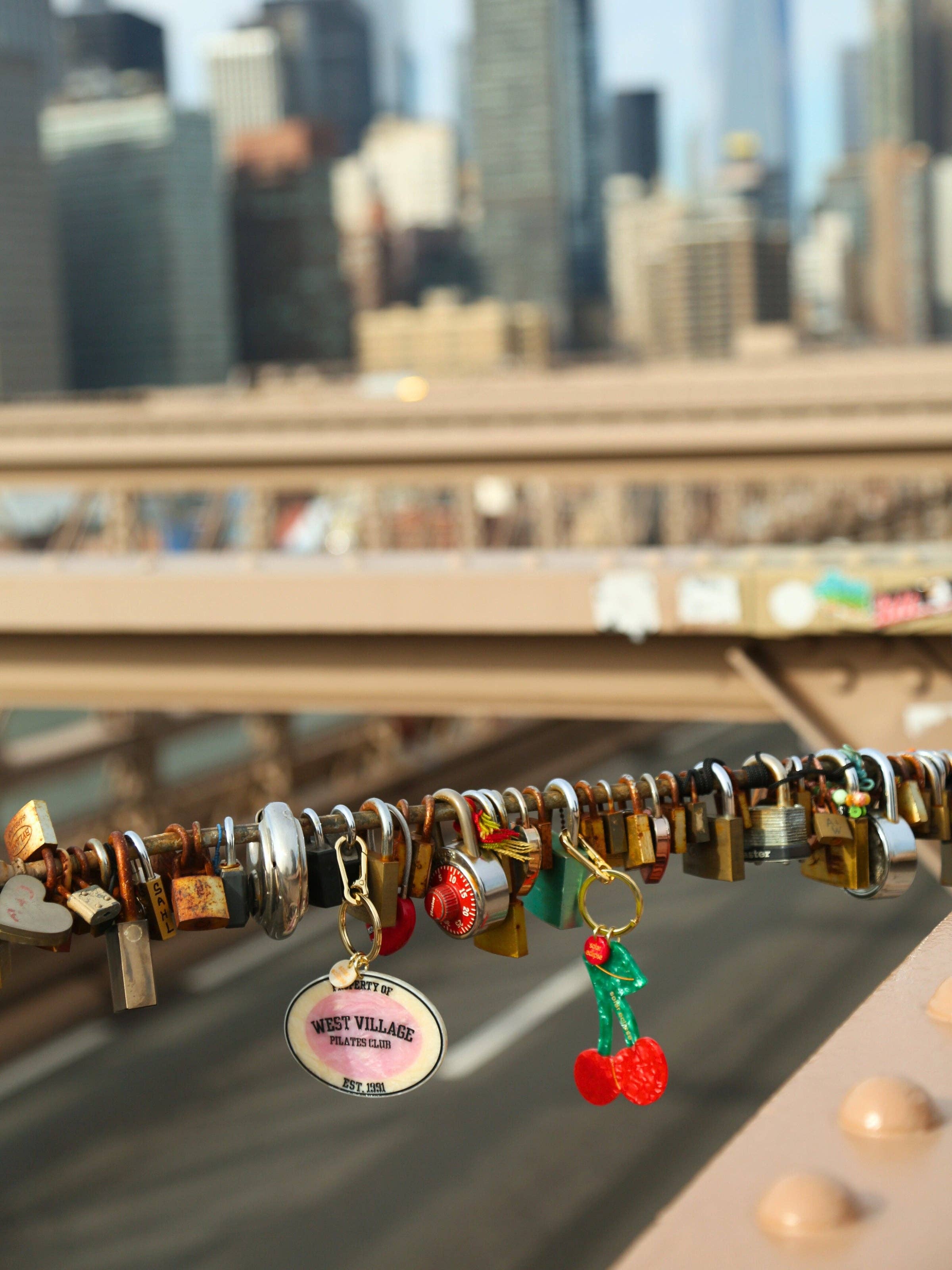 Hand-painted Cherry Bag Charm & Keychain | Eco-Friendly