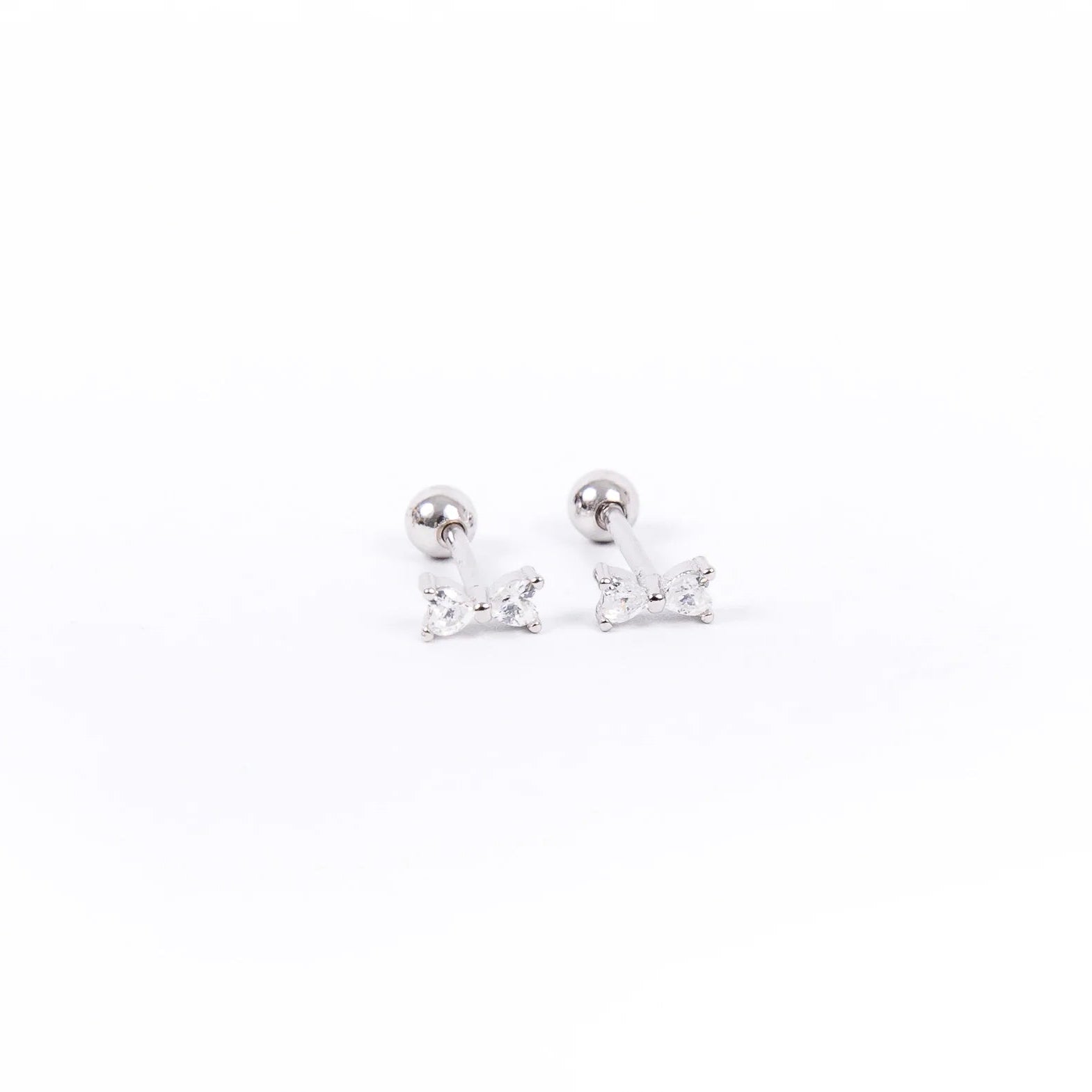 Tiny CZ Bow Screwbacks