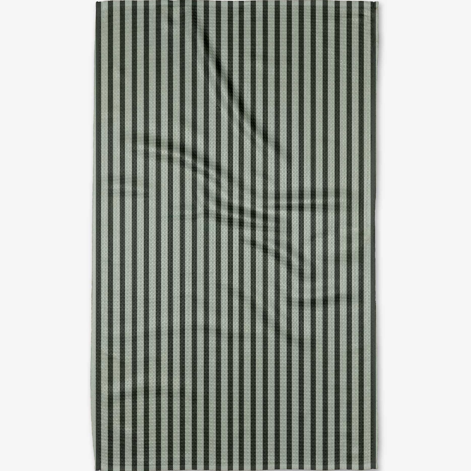 Striped fabric with light green and dark green pattern on a white background