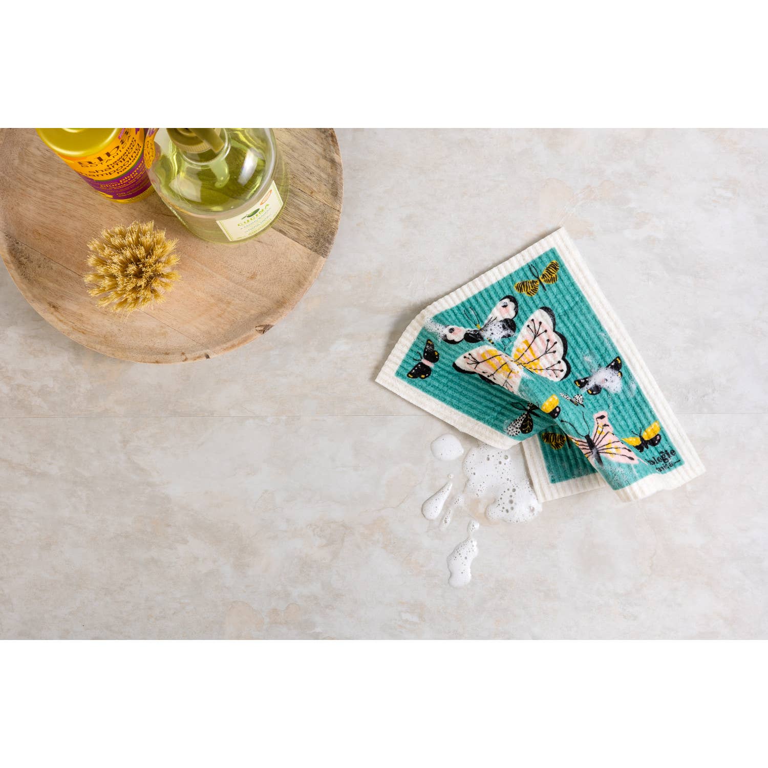 Swedish Sponge Reusable Dishcloth Butterflies