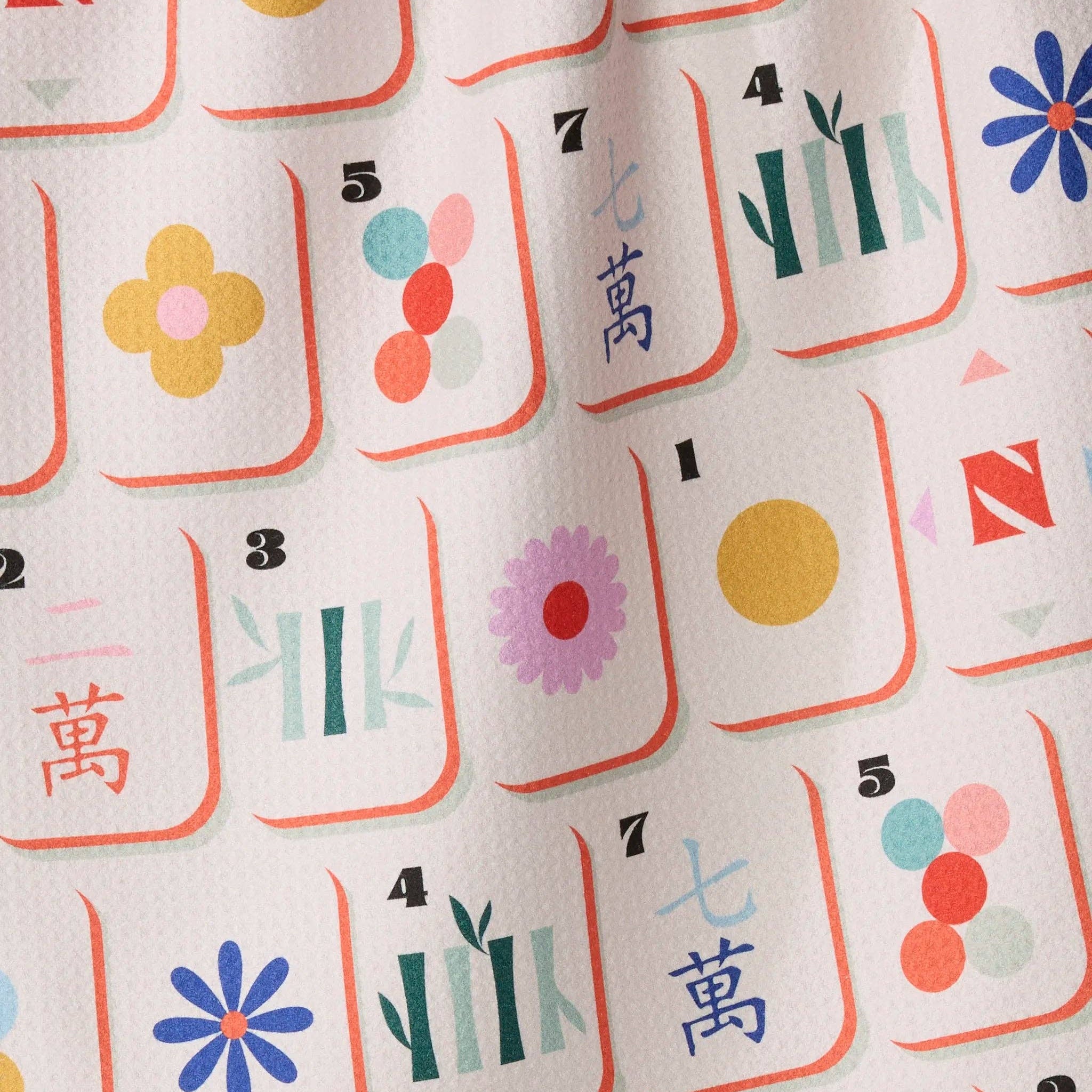 Tile Toss Tea Towel - Mahjong