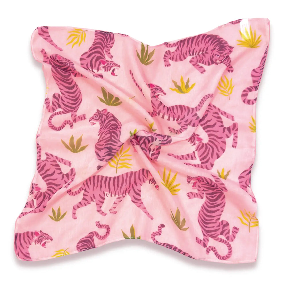 Look stylish and stay comfy with this Pink Tiger Bandana! This soft, lightweight, and non slip bandana is perfect for casual, everyday wear. Show off your tiger stripes in pink and stand out from the crowd! Roar into fashion with this purr-fectly unique accessory. Style traditionally or accessorize your braid, bun, neck, or bag! This pink-esthetic hair wrap can be styled in so many ways.