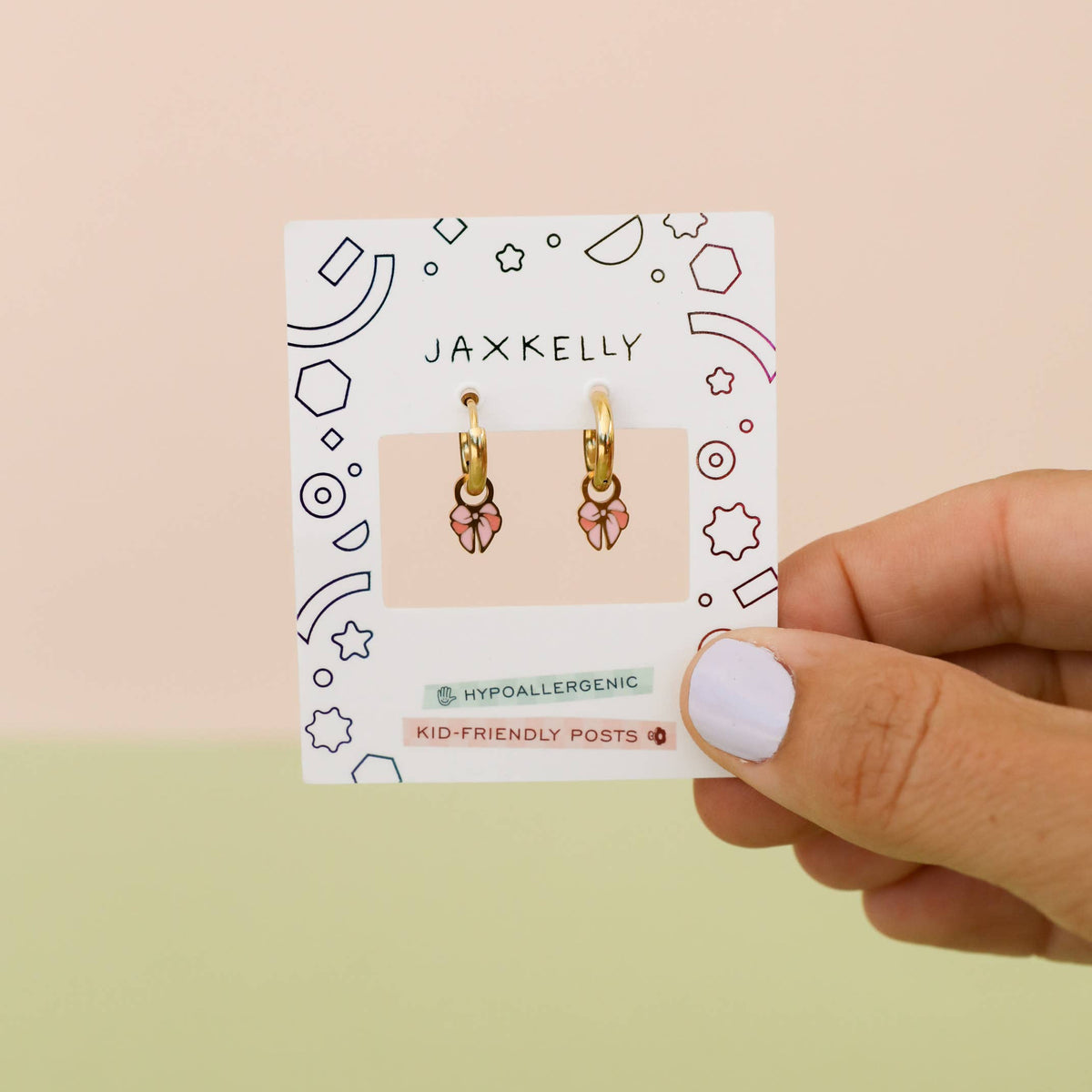 High-quality, hypoallergenic earrings are made for kids with sensitive ears and can be worn 24/7. Designed for kids but cute enough for grown-ups too!

Details:

Waterproof and can be worn in the pool and bath
Surgical grade stainless steel
18K gold plated
Lead, copper & nickel free
10mm Enamel charm
8mm hoop