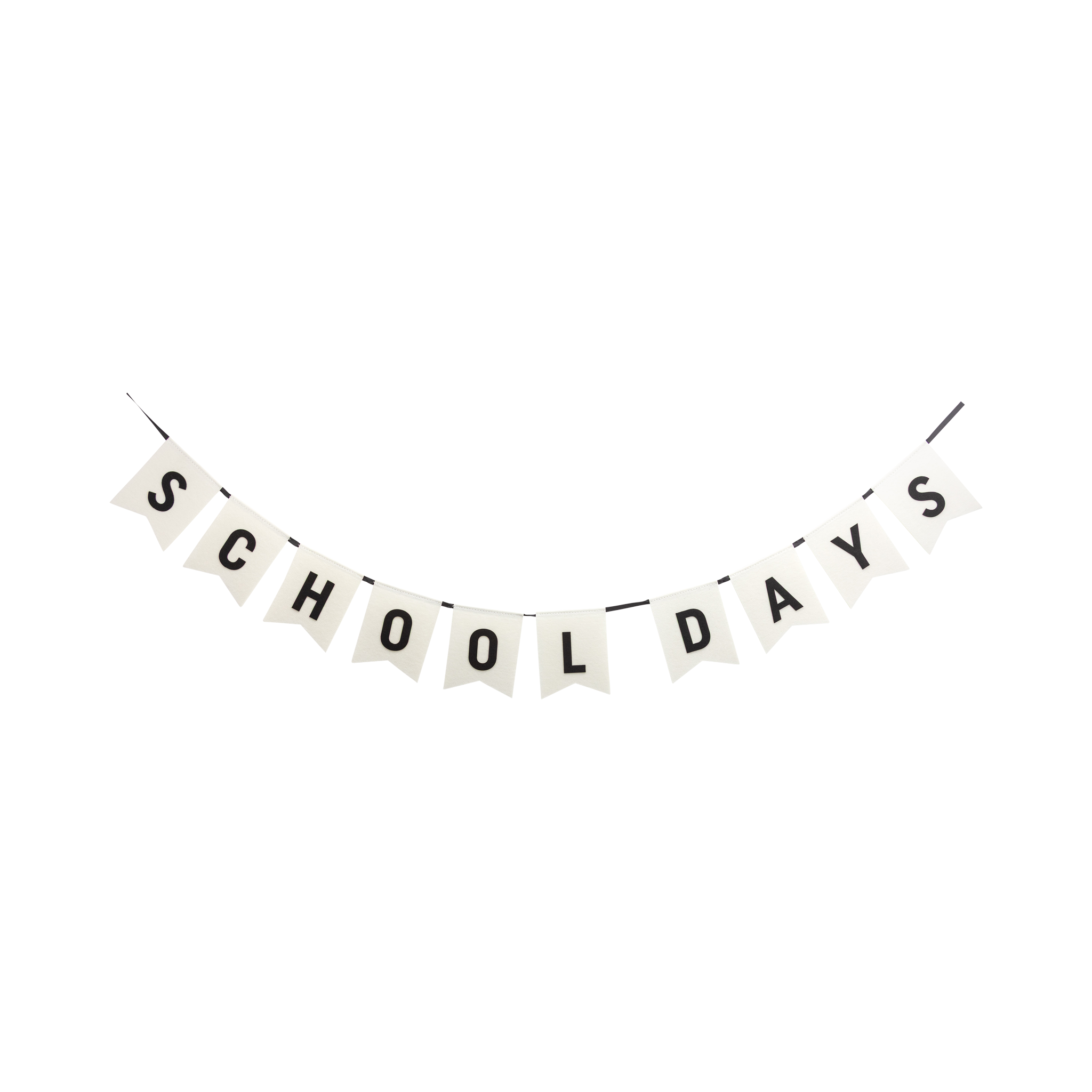 Bunting with 'SCHOOL DAYS' letters on a white background
