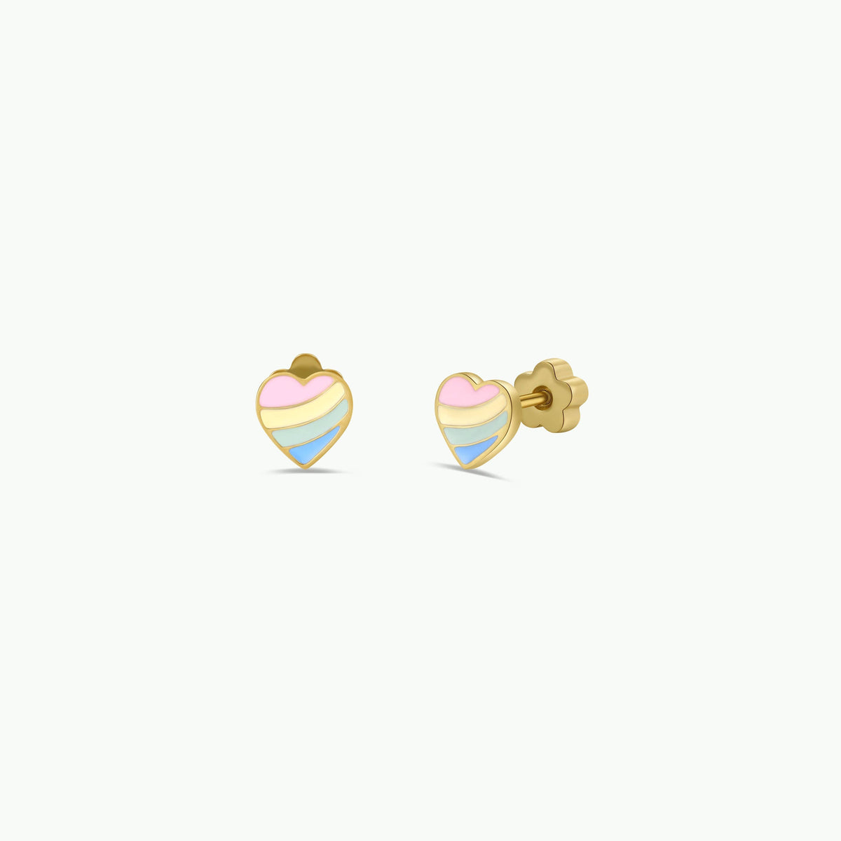 High-quality, hypoallergenic earrings are made for kids with sensitive ears and can be worn 24/7. Designed for kids but cute enough for grown-ups too!

Details:

Post Length: 10mm
Post Size: 20 gauge, .8mm
Flat screw back
Waterproof and can be worn in the pool and bath
Poke-free back
Surgical grade stainless steel
18K gold plated
Lead, copper & nickel free
Enamel
