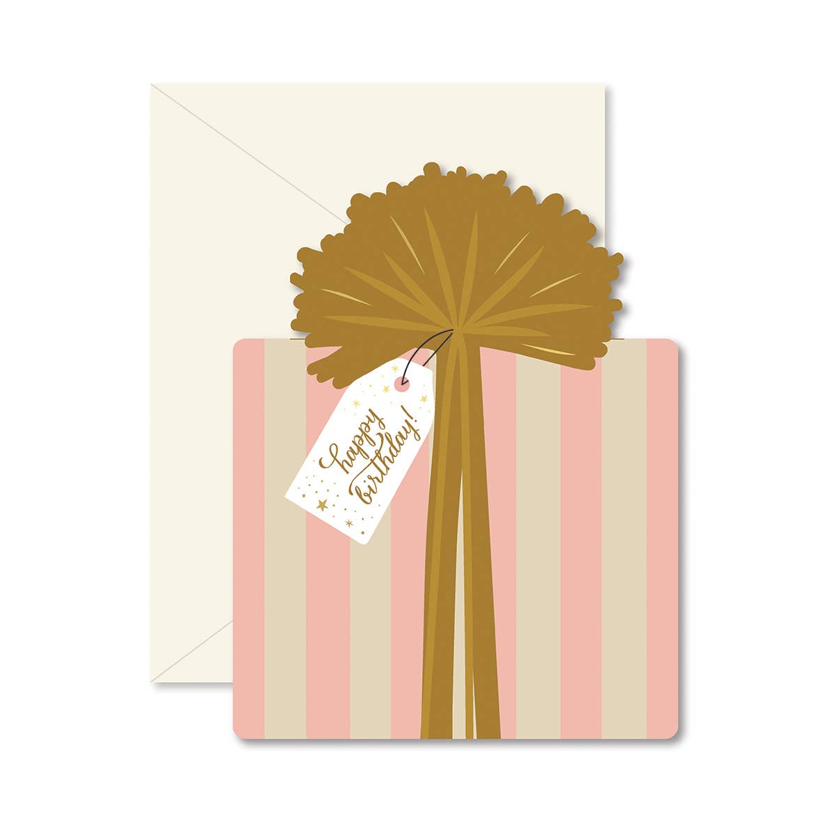 A sweet die-cut folded greeting card and coordinating envelope to wish a very Happy Birthday!




4.25 x 5.5 inches when folded

Gold foil accents

Blank interior