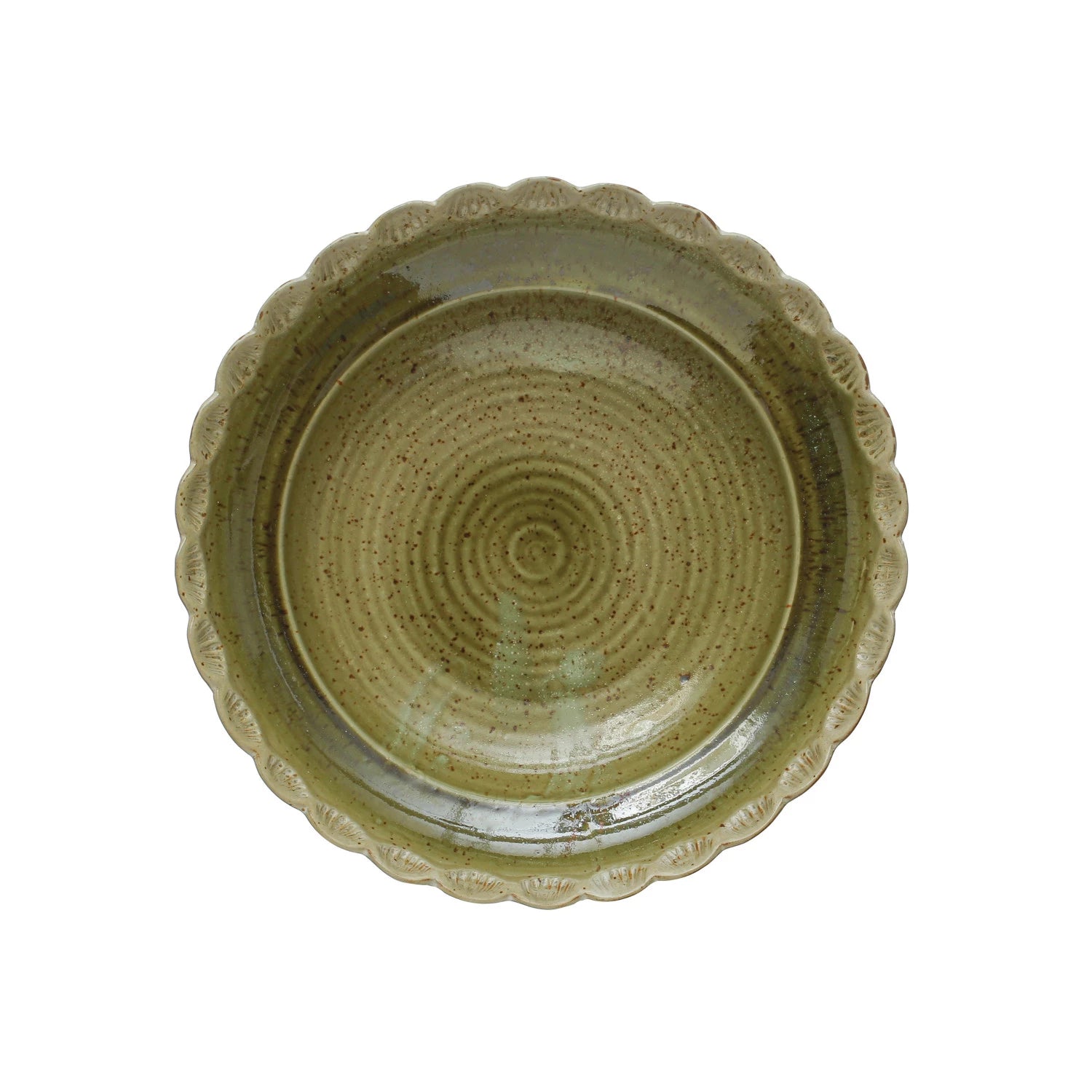This Scandinavian-inspired stoneware bowl showcases a stylishly scalloped edge and a naturally variating reactive glaze. This piece is food safe. Dishwasher safe. Made from stoneware.