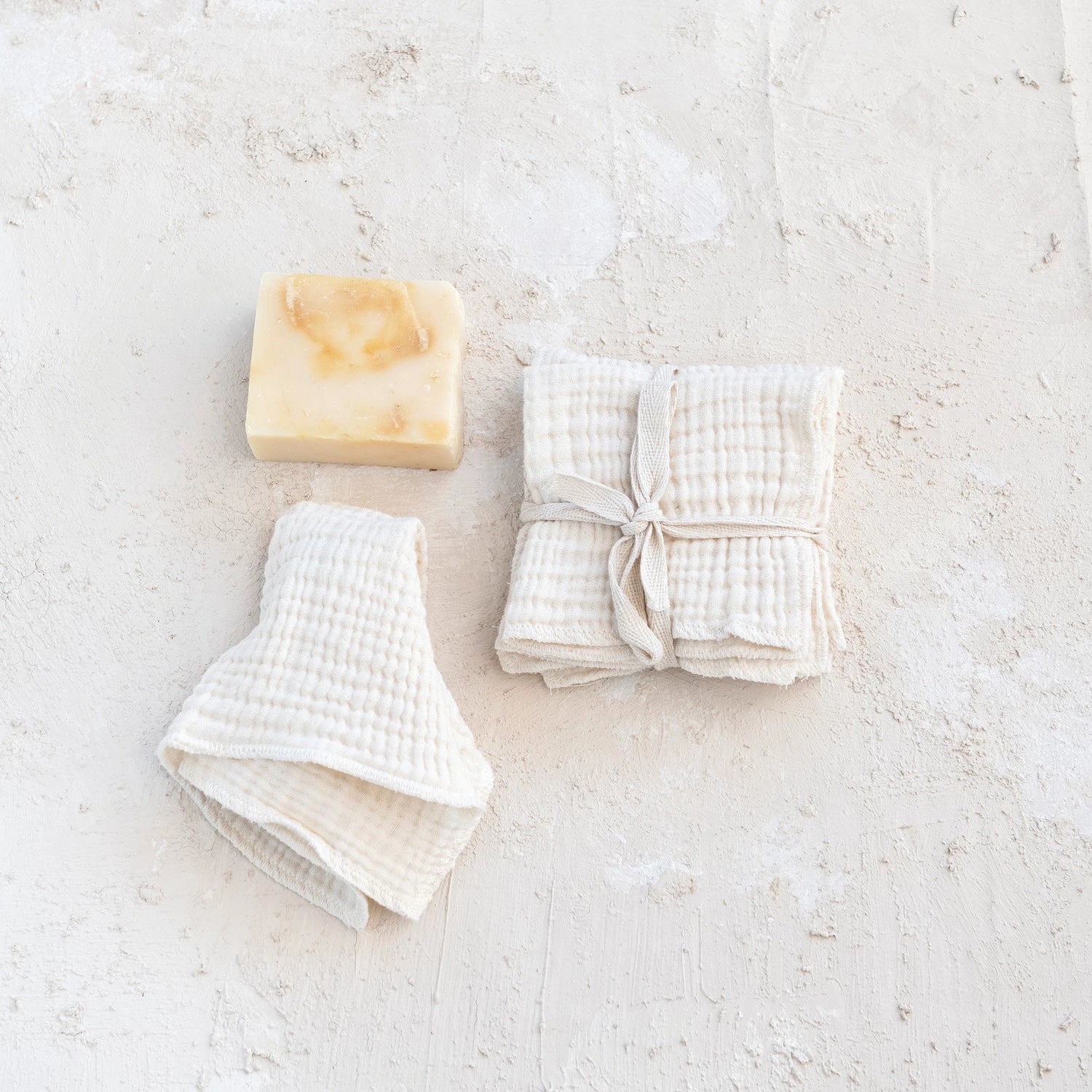 10" Square Cotton Double Cloth Dish Cloths, Set of 4
