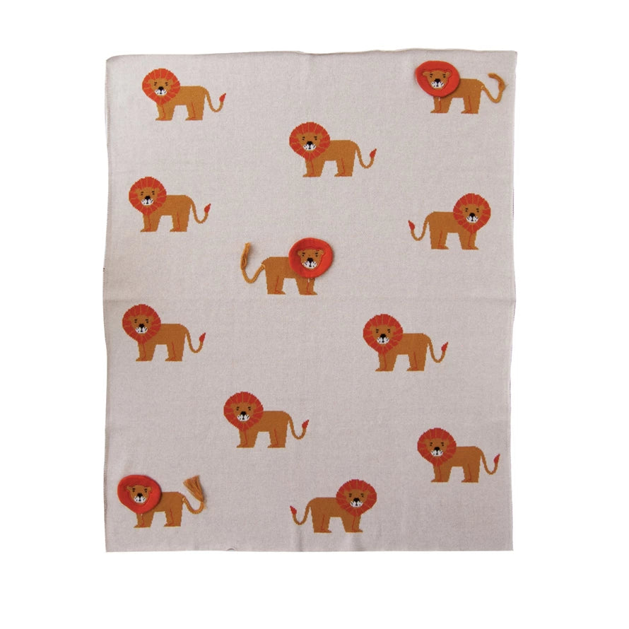 Wrap up your little one in this adorable lion blanket. They will love the soft texture and it will assist in bringing a sense of contentment and security.&nbsp;