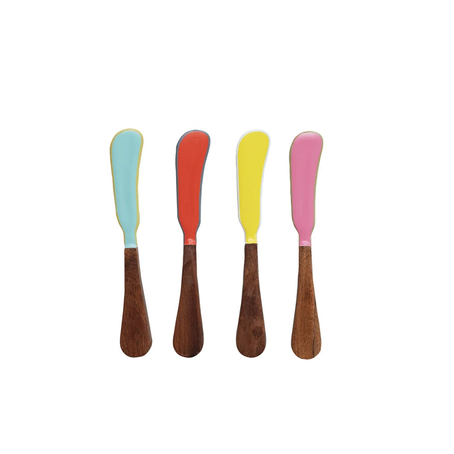 Handmade Enameled Stainless Steel Canape Knife - 4 Colors