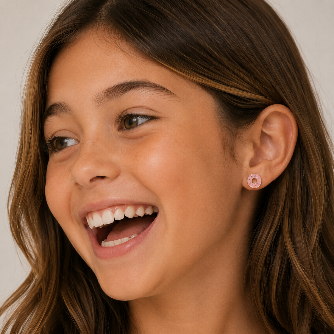 Donut Enamel Flat Back Kids Earrings