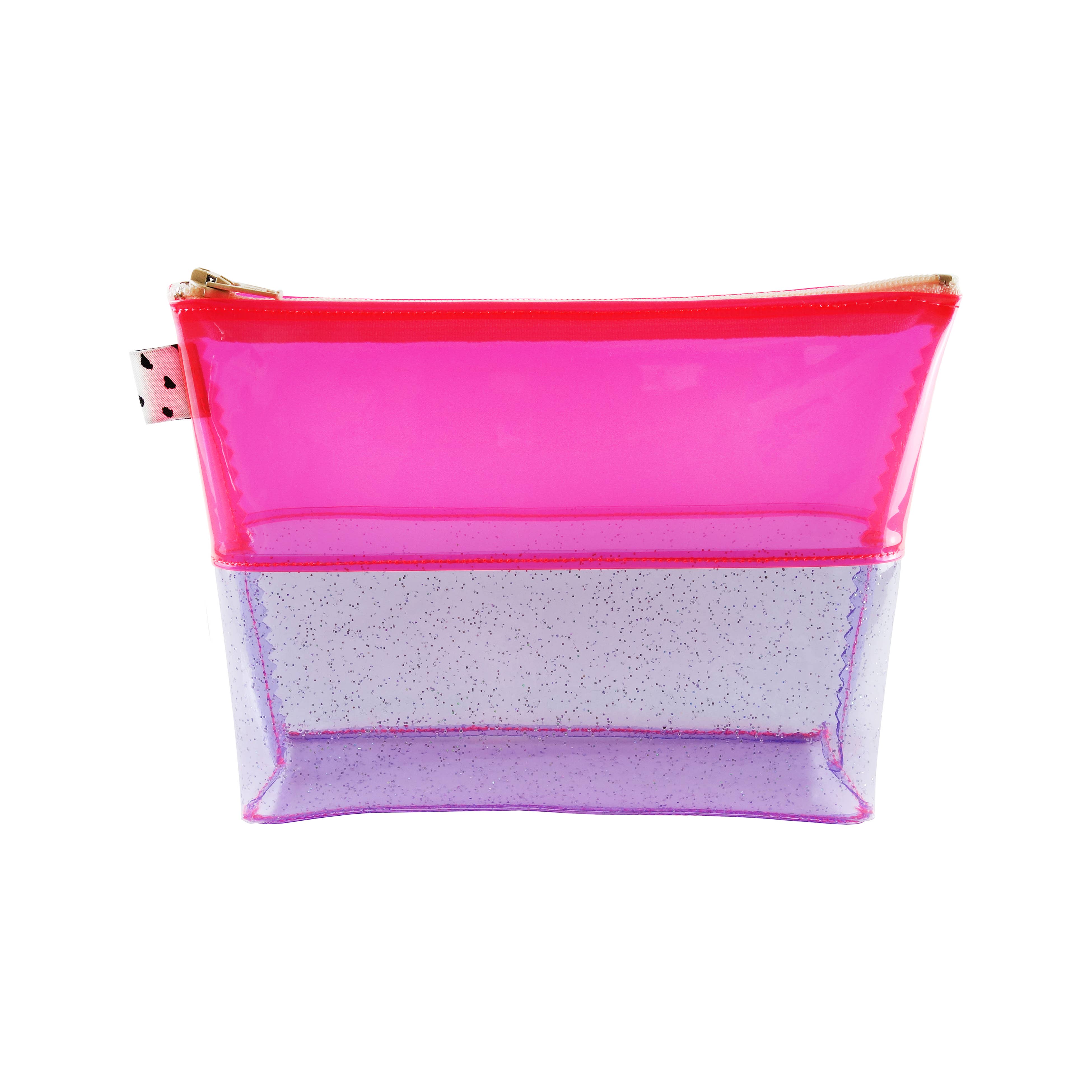 Pink & Purple Glitter Vinyl Flat-Bottom Pouch