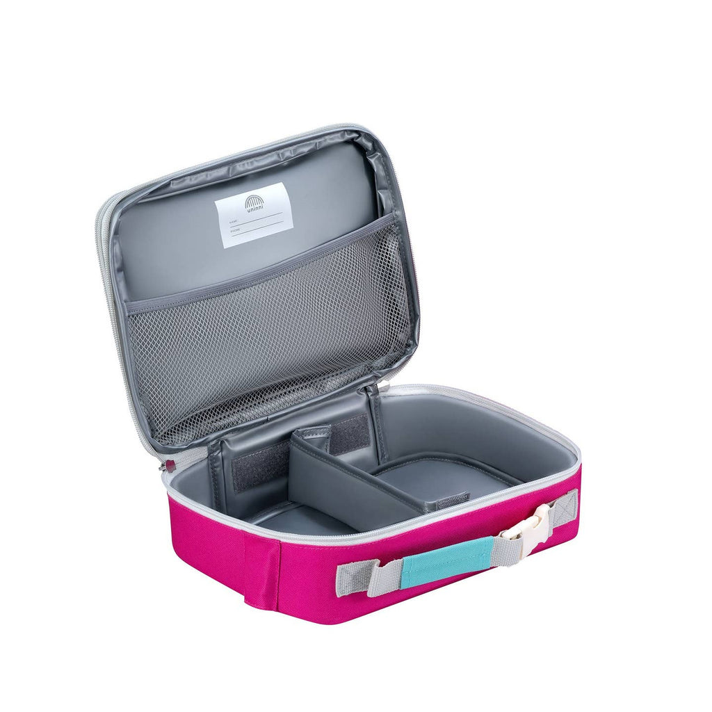 Take flight with the Ellis Lunch Bag in Pink Color Block! This unique lunch bag features a playful pink color block design, perfect for kids or anyone with a sense of adventure. Keep your lunch fresh and cool while showing off your fun personality.