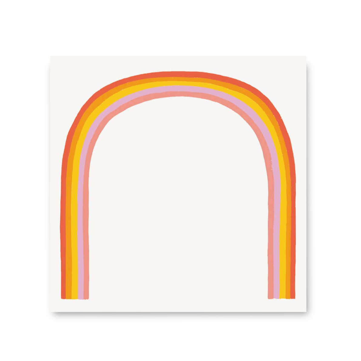 A fantasy-colored hand painted rainbow adorns a spacious writing sheet on this tear-off notepad. With 200 colorful, hand painted sheets, this jumbo notepad will go the distance! Keep your daily task list fanciful, or pen a message snail-mail style to brighten someone’s day.

• 200 TEAR-OFF SHEETS

• 6″ X 6″ notepad