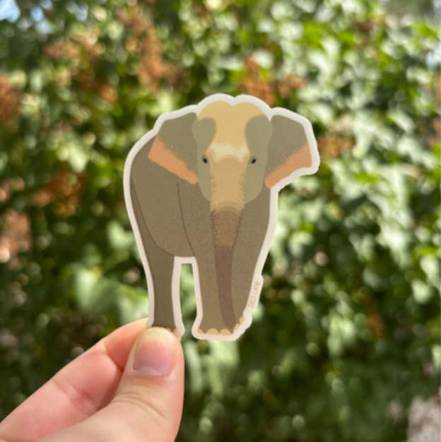gray elephant sticker