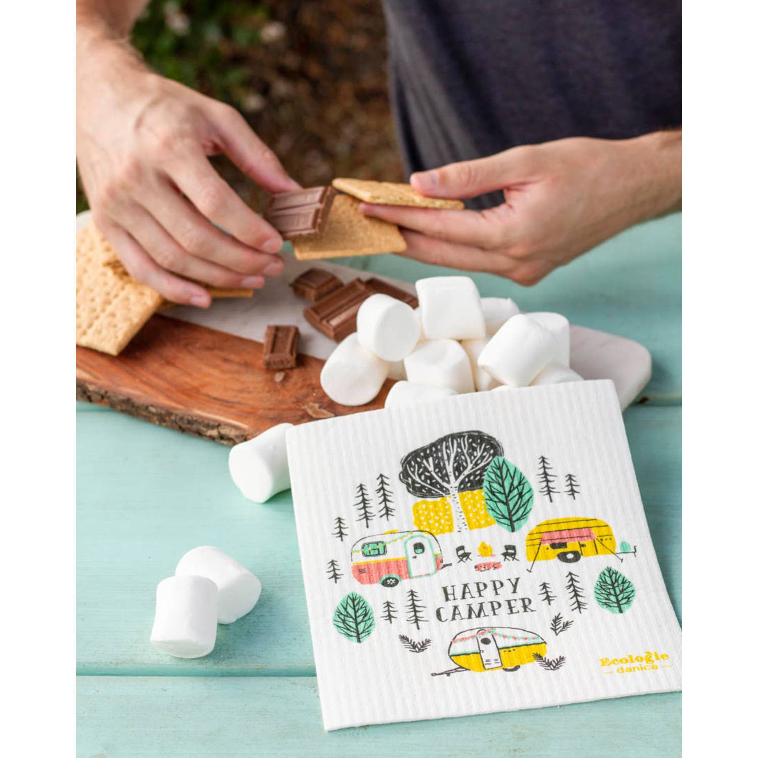 Happy Camper Swedish Dishcloth