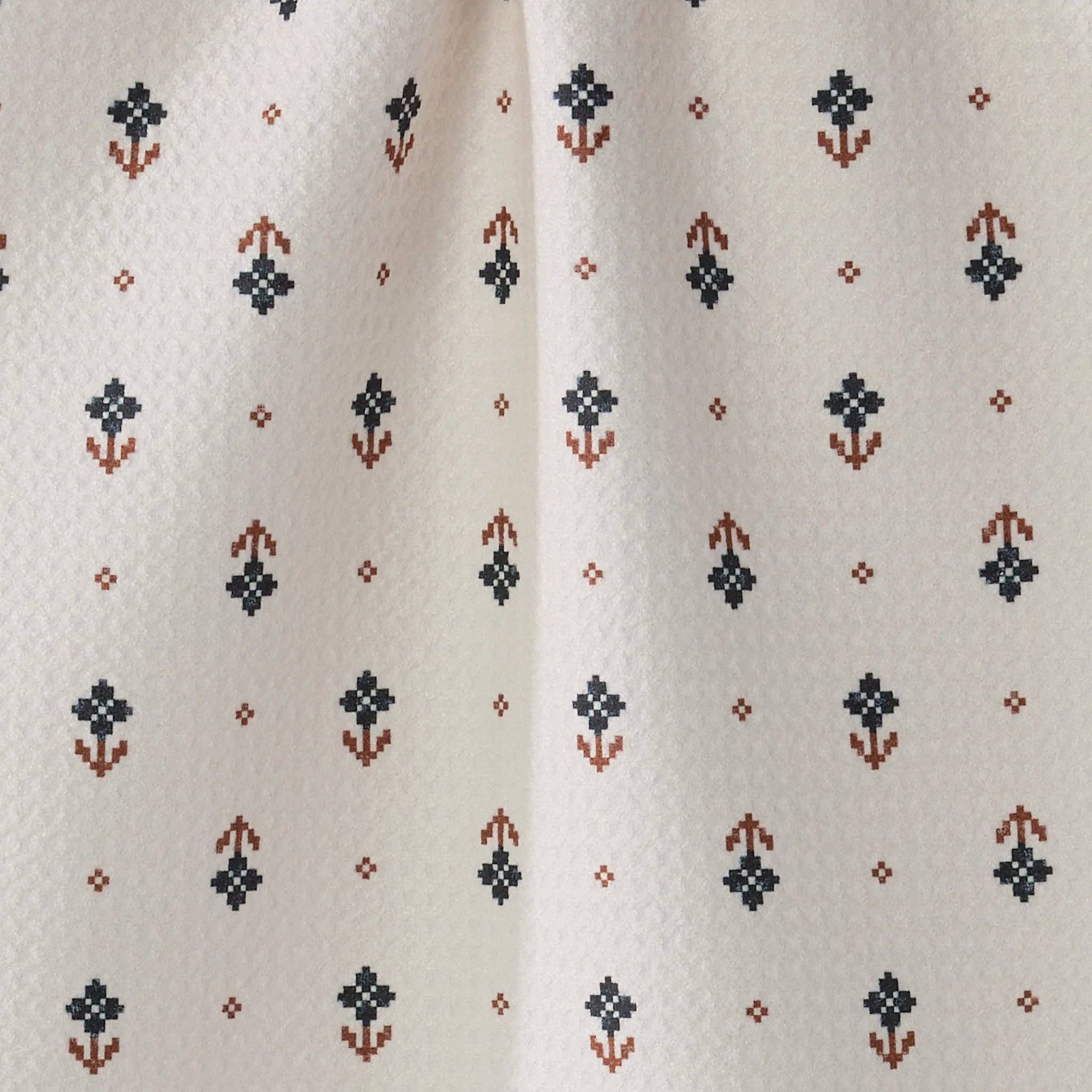 Folk Pixel Bar Towel - White