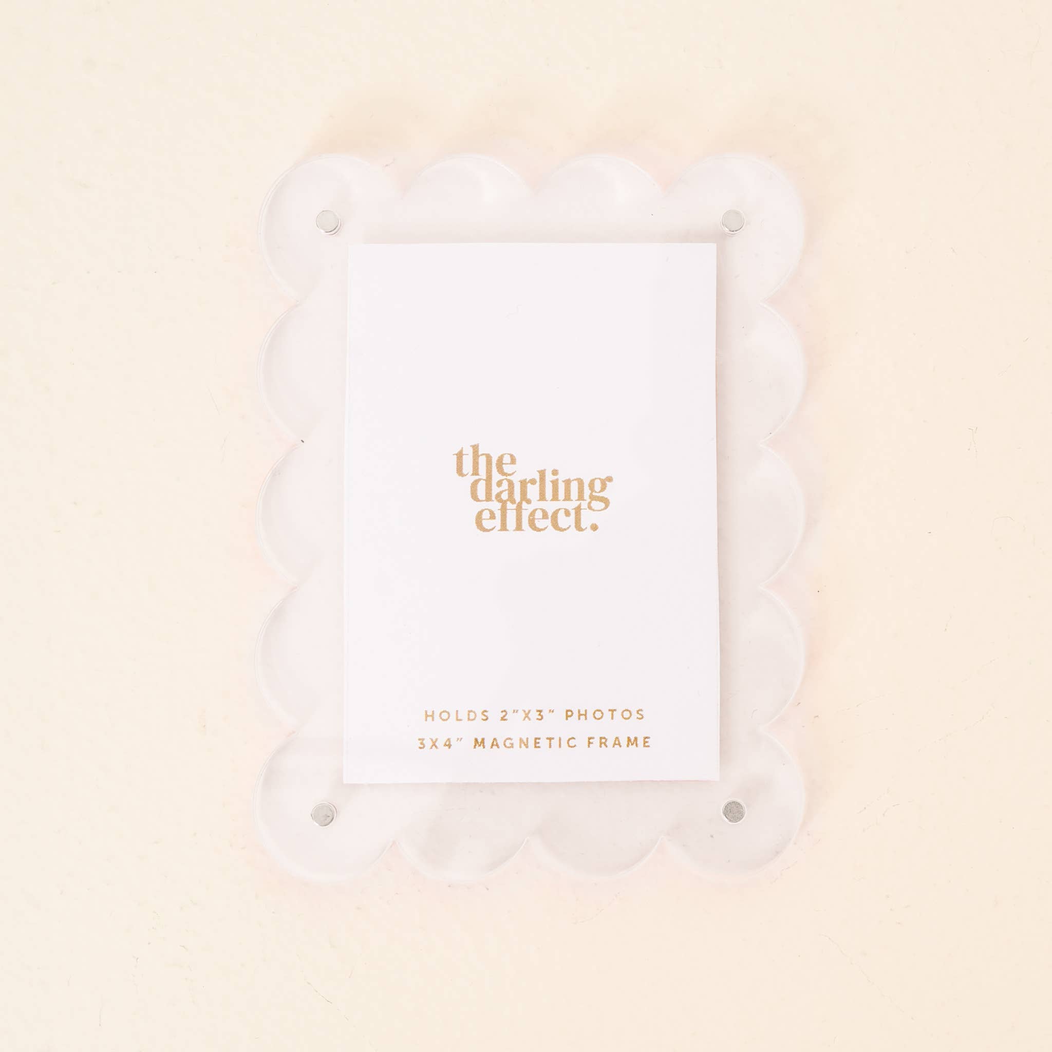 Display picture-perfect moments with our Mini Acrylic Picture Frame Magnets in a clear color! Easily add a personalized touch to your fridge, cubicle or locker. These frames effortlessly showcase your favorite mini pictures or polaroids. Modern design with scalloped edge, easily update and swap out your favorite photos.