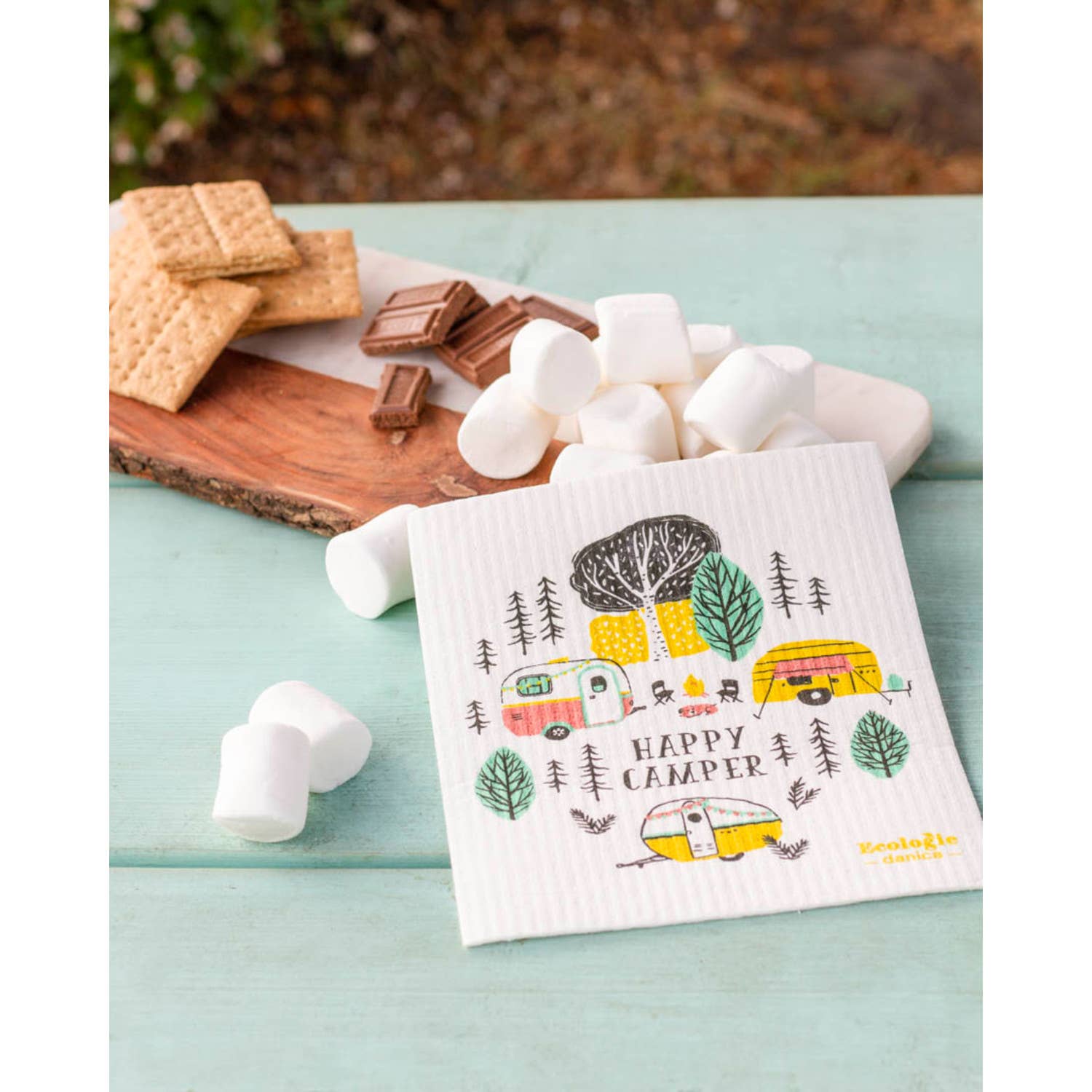 Happy Camper Swedish Dishcloth