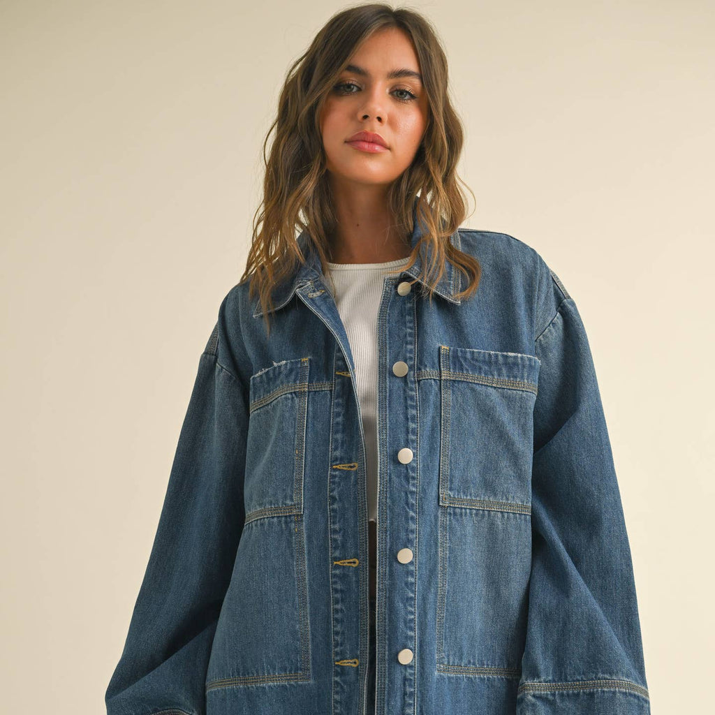 Get ready to tie up your style game with our Tied On the Side Denim Jacket! With its unique design, this jacket adds a touch of playful charm to any outfit. Made with high-quality denim, it's both stylish and durable. Say goodbye to boring jackets and hello to a fun and fresh look!