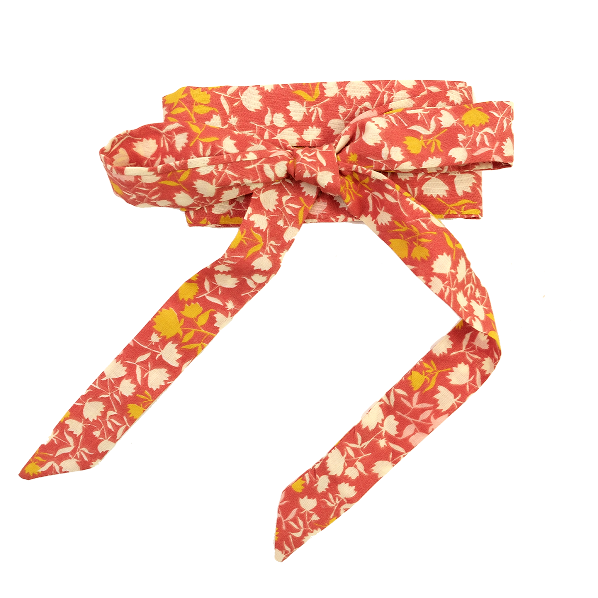 Floral patterned headband on a white background