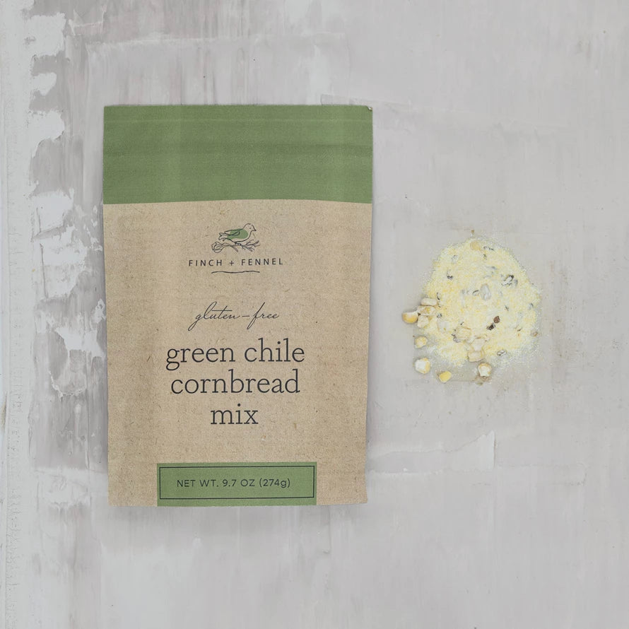 Our Gluten-Free Green Chile Cornbread Mix gets its pleasant heat from green Anaheim Chiles and its slight sweetness from our Freeze-Dried Sweet Corn. Essential ingredients like baking powder, rice flour and sugar complete the mix and make gluten-free cornbread both quick and easy. 