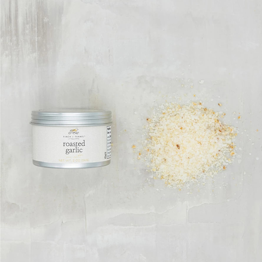 Our Roasted Garlic Sea Salt elevates traditional garlic salt to a gourmet level by infusing coarse-grained salt with the savory flavor of roasted garlic. Roasted garlic powder and minced garlic provide layers of elegant, almost sweet flavor to the salt for a unique spin on garlic salt.
