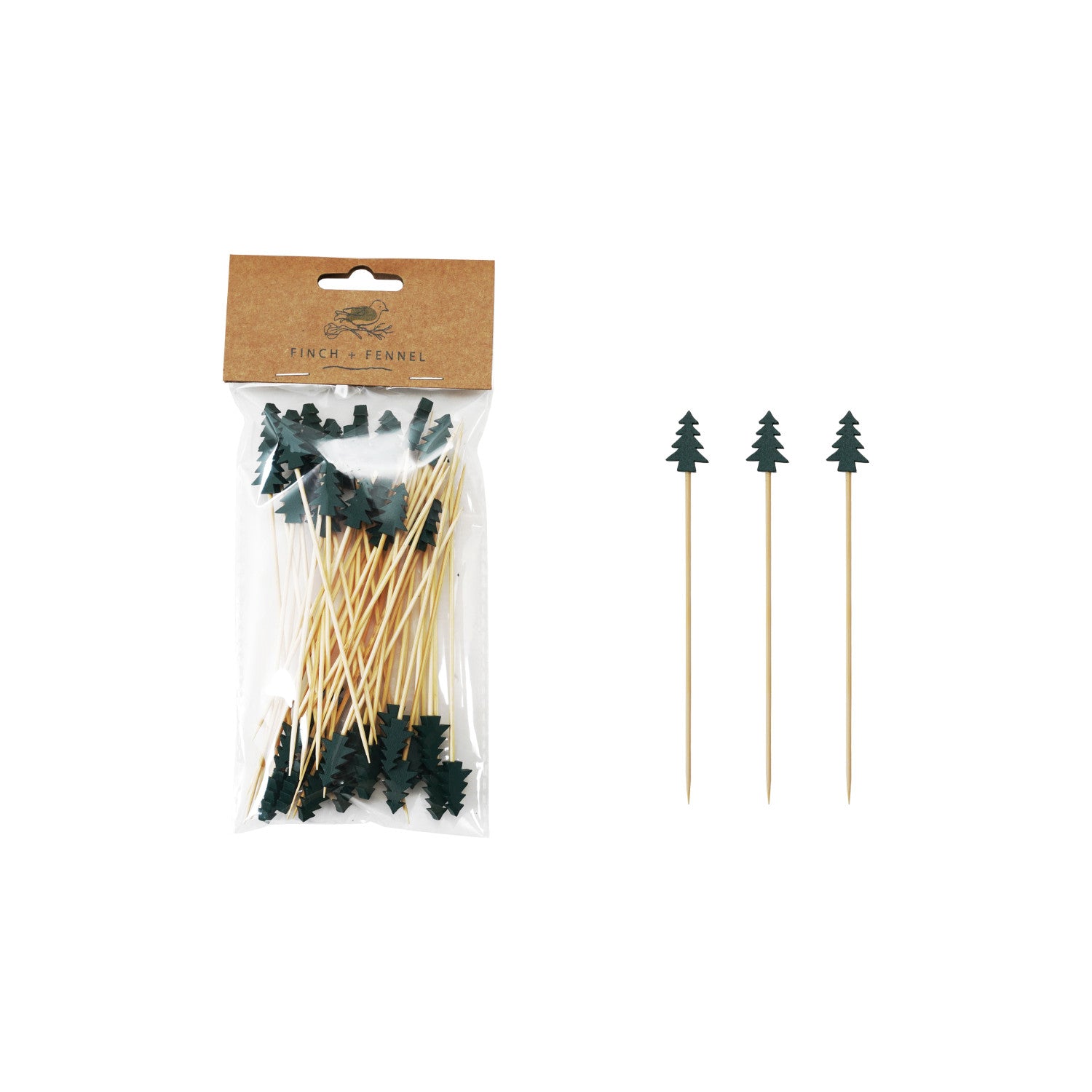 Add a festive touch to your appetizers and treats with our Bamboo Single Use Skewers! This set of 50 skewers features charming tree-shaped handles, perfect for holiday gatherings, themed parties, or any occasion that calls for a little extra charm. They are ideal for serving fruit, cheese, desserts, or small bites.