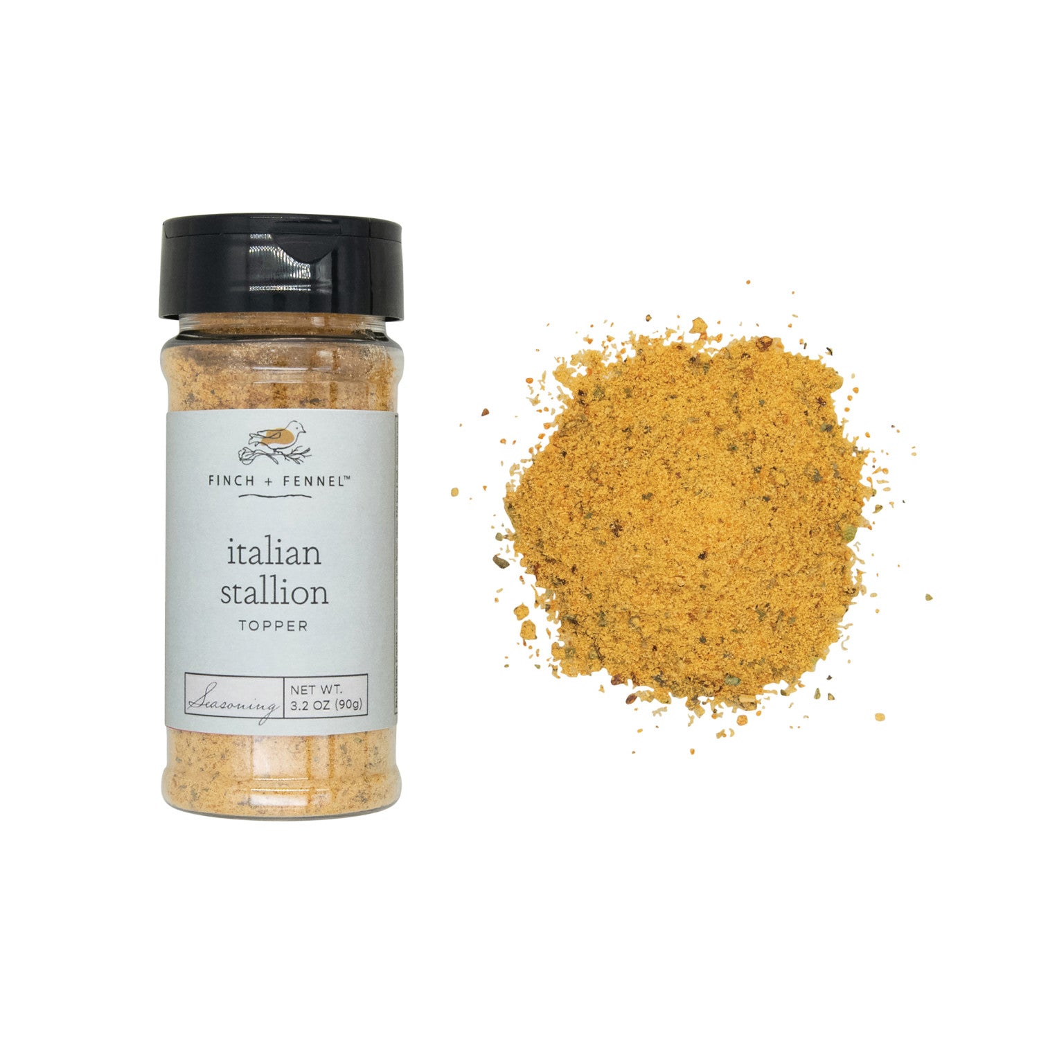 Bring the authentic taste of Italy to your kitchen with our 3.2 oz. Italian Stallion Topper Seasoning. This bold blend of herbs and spices is perfect for enhancing pasta sauces, sprinkling over pizzas, seasoning roasted vegetables, or giving any dish a robust, savory Italian flair. A must-have for every culinary enthusiast!