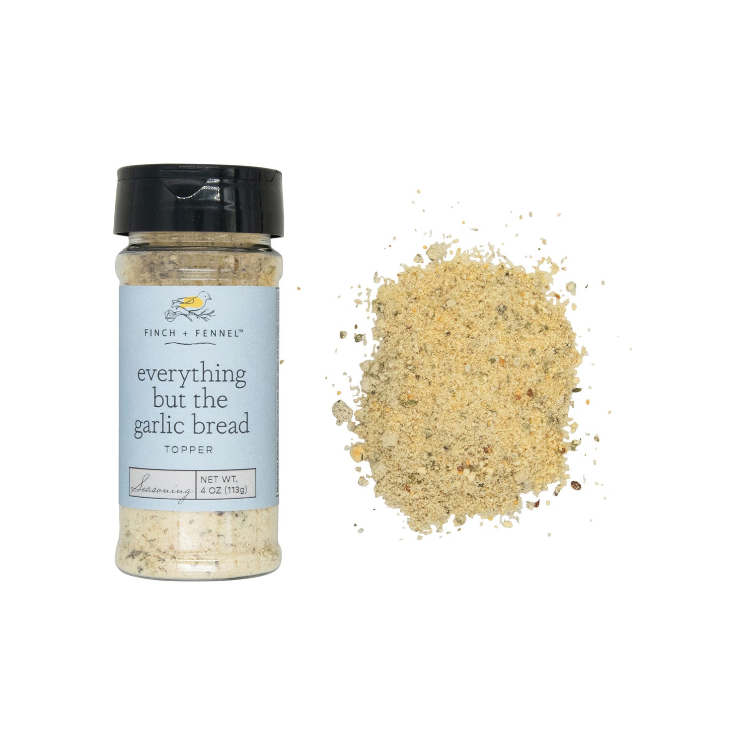 This all-purpose seasoning blend captures the delicious flavors of garlic bread in a convenient topper. Sprinkle generously on buttered bread before baking, or use it to enhance pasta dishes, roasted vegetables, dips, and more! A versatile way to add savory, garlicky goodness to any meal.
