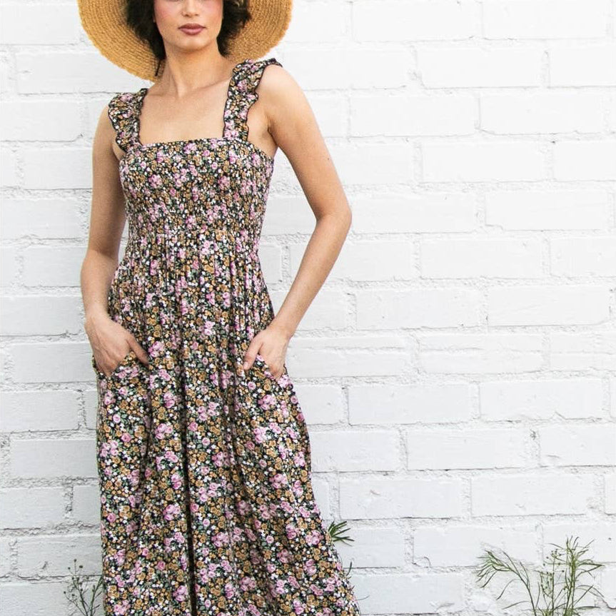 Vintage Floral Super Comfy Flowy Jumper Jumpsuit