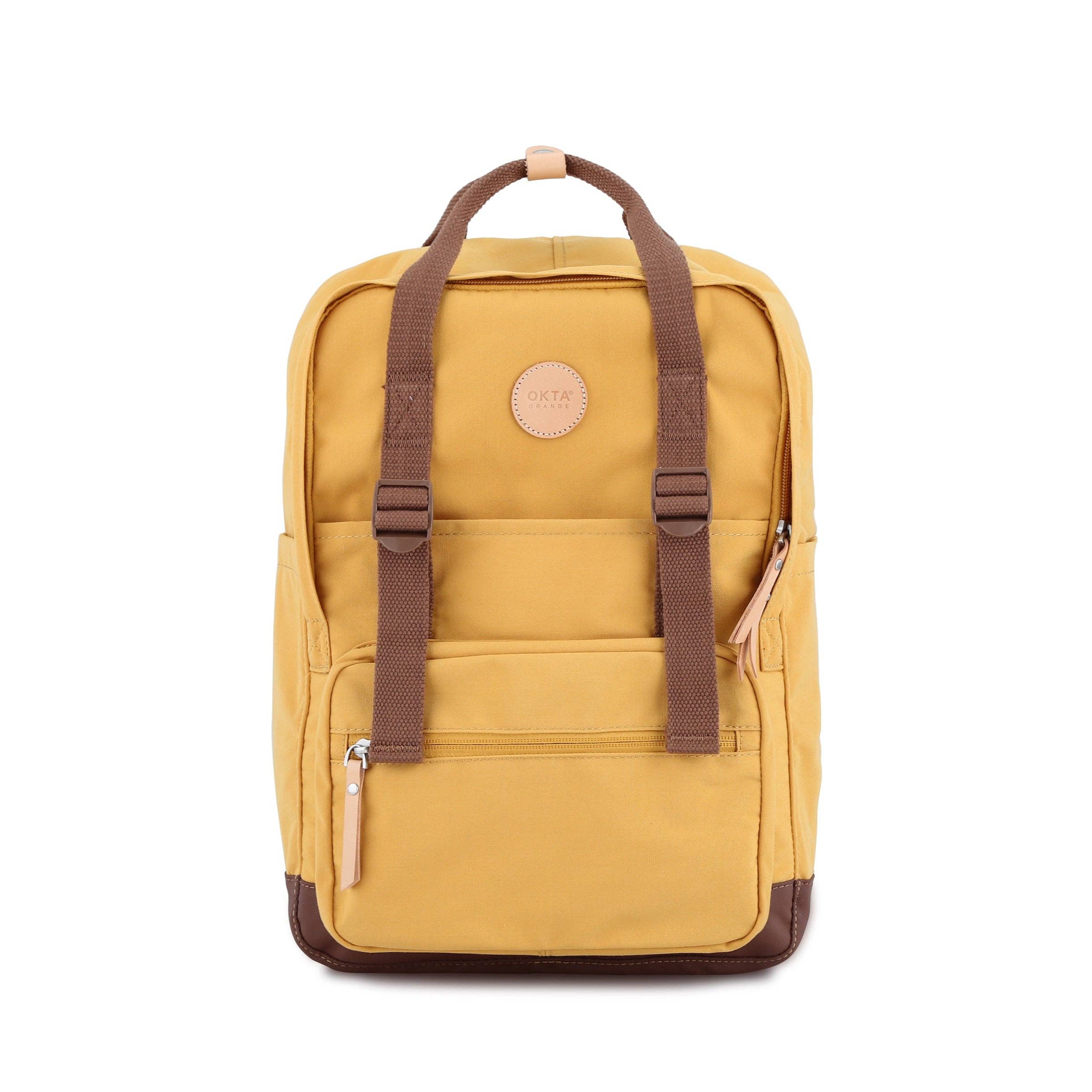 Stay organized and protected with the Laptop Waterproof Backpack in yellow with brown straps. Designed to keep your laptop safe from water and daily wear, this backpack offers durable, water-resistant material and ample storage for your essentials. Its comfortable straps and sleek design make it perfect for work, school, or travel, giving you peace of mind wherever you go.