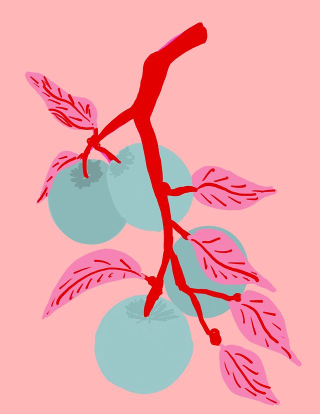 Blue Apples Print