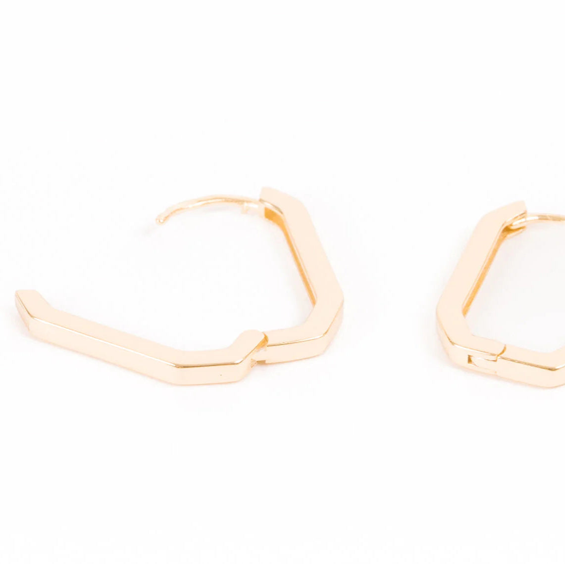 Tall + Skinny Hexagon Huggies