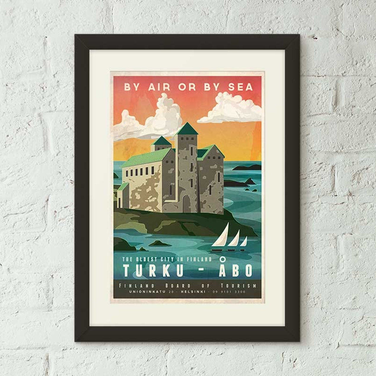 Finland, Turku - Vintage Style Travel Poster