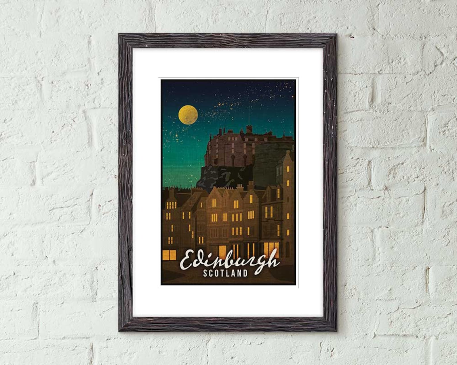 Edinburgh, Scotland - Vintage Style Travel Poster