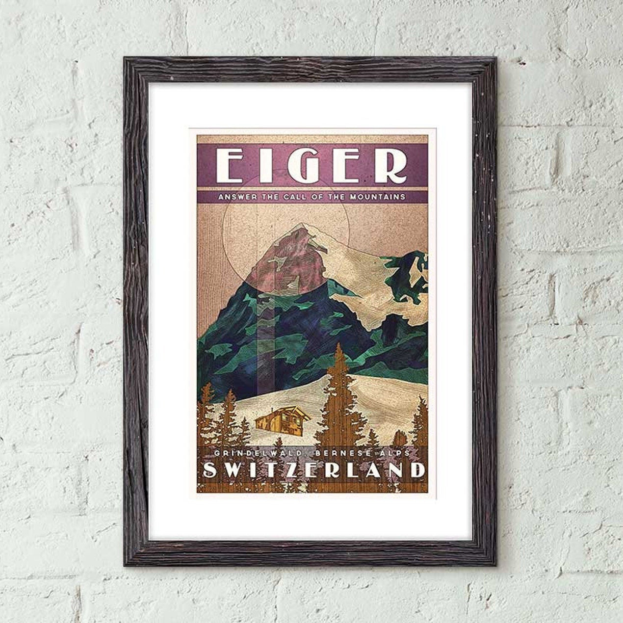 Eiger, Switzerland - Vintage Style Travel Poster