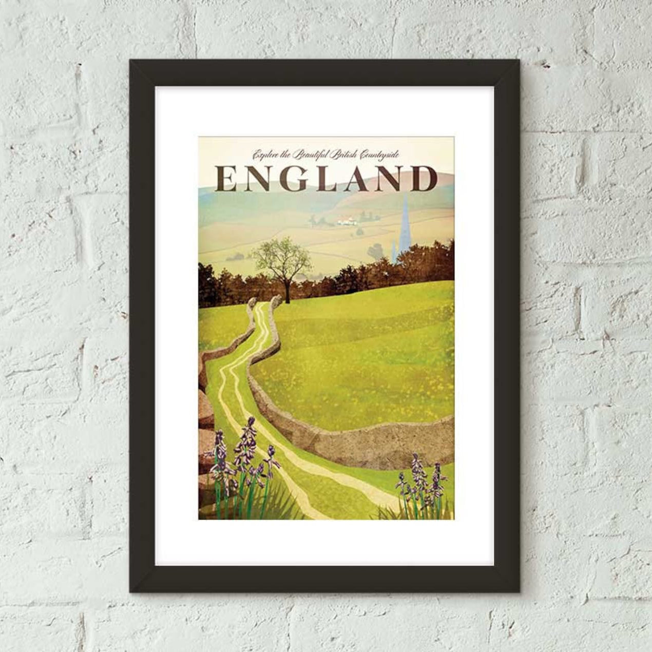 English Countryside - Vintage Style Travel Poster