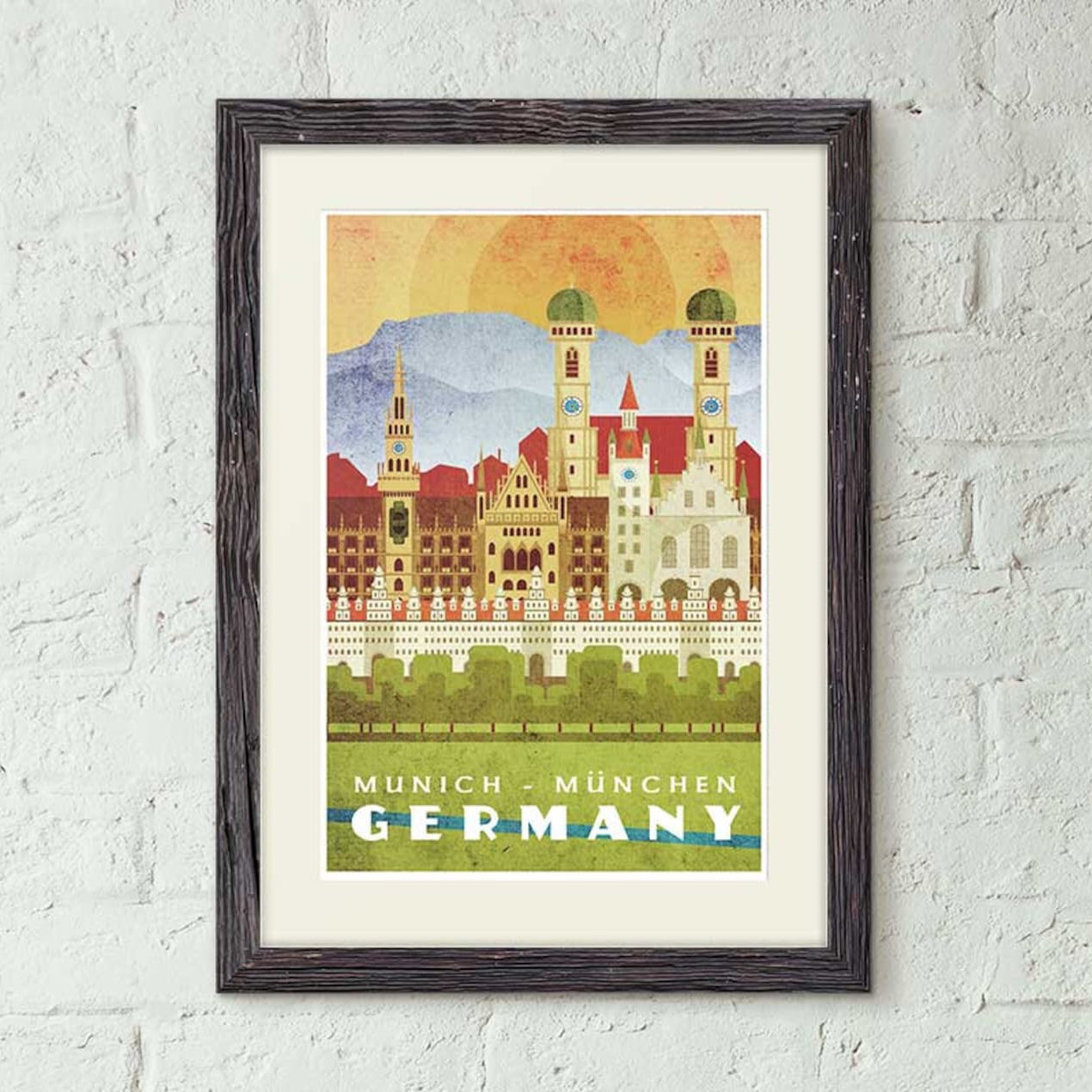 Munich, Germany - Vintage Style Travel Poster