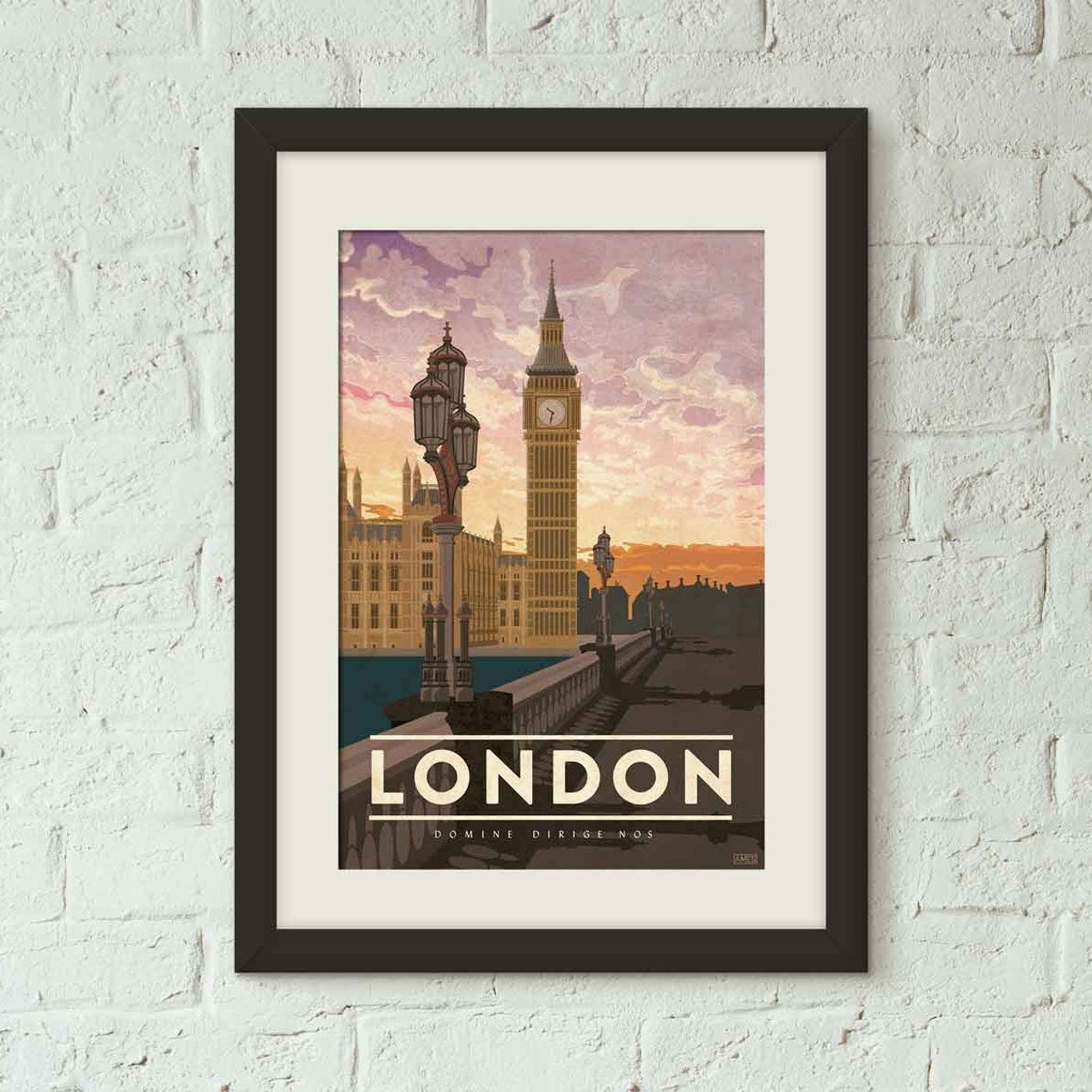 London, England - Vintage Style Travel Poster
