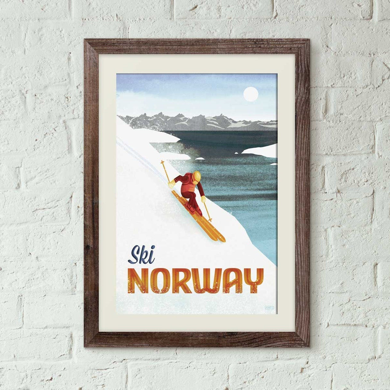 Ski Norway Vintage Travel Poster