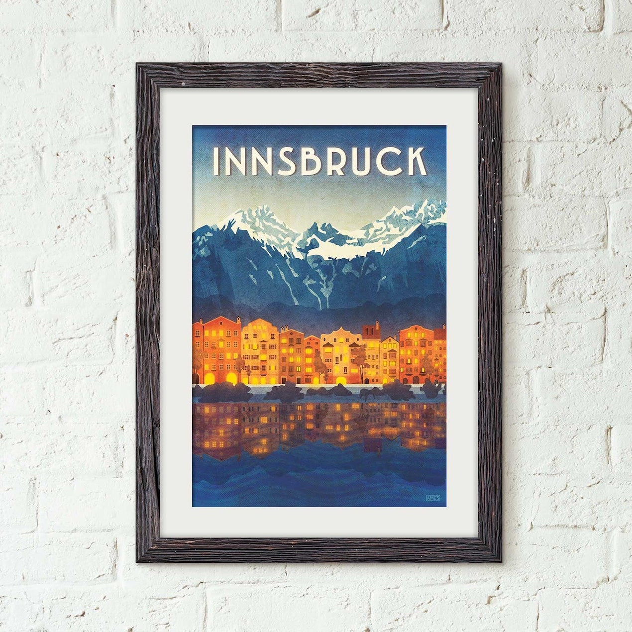 Innsbruck Austria Vintage Style Travel Poster Art Print