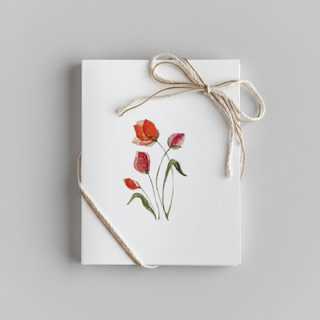 Tulips Watercolor Greeting Card
