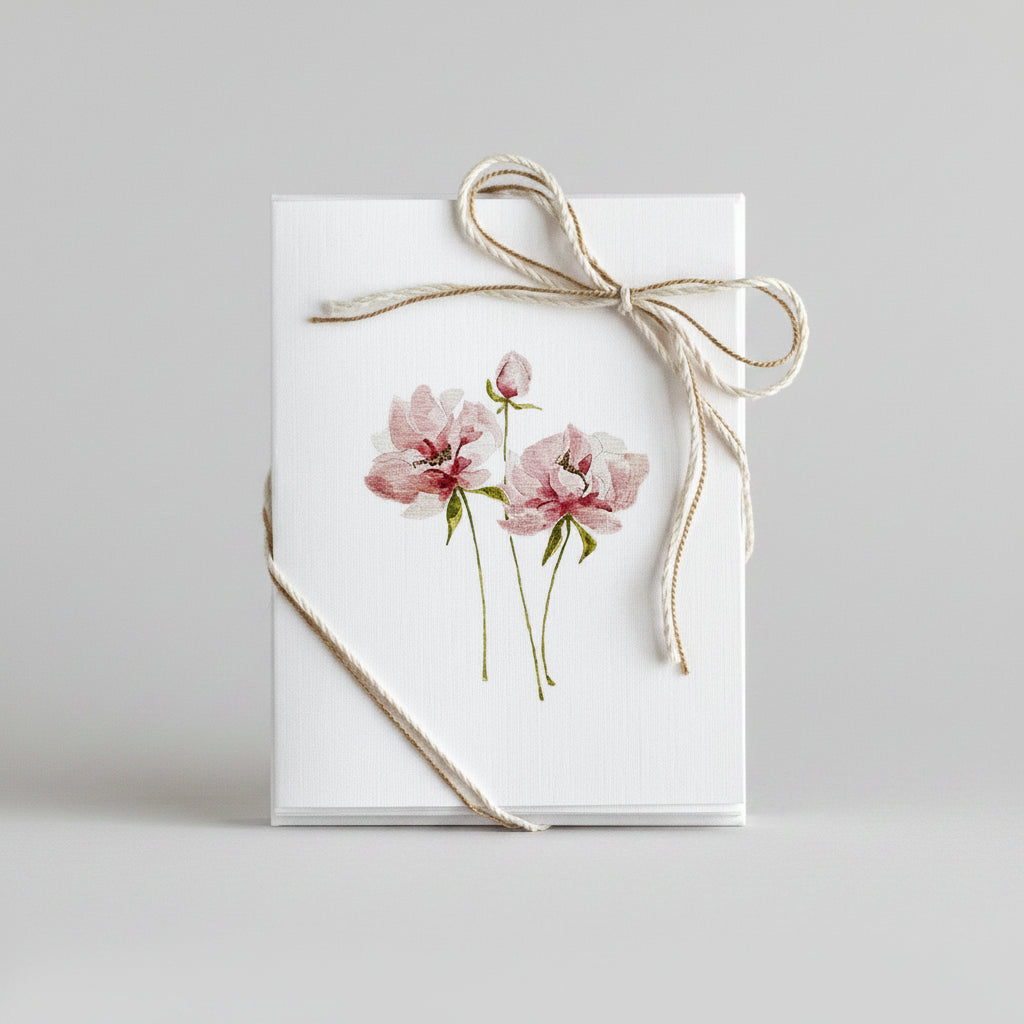 Peonies Watercolor Greeting Card