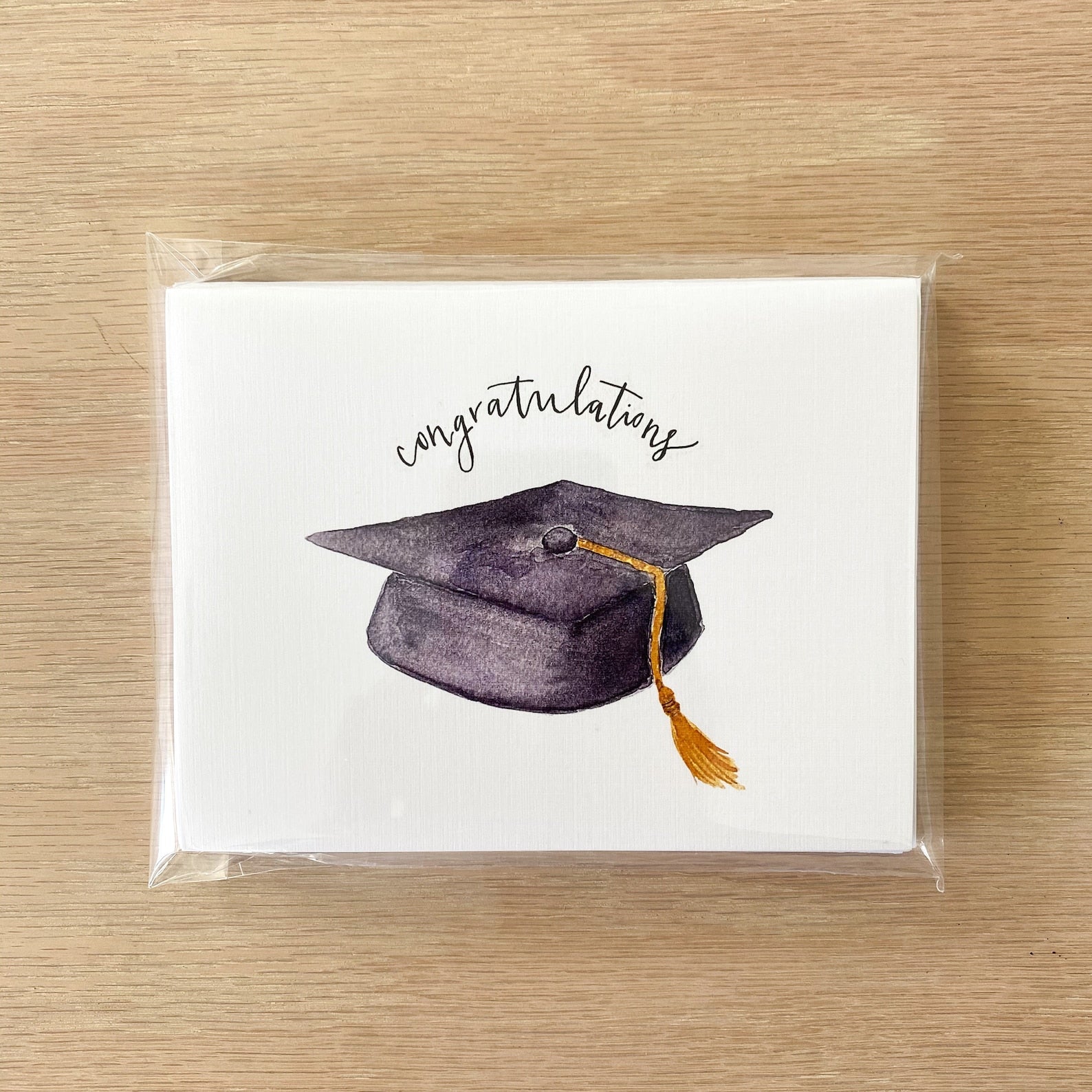 Graduation Cap Watercolor Greeting Card