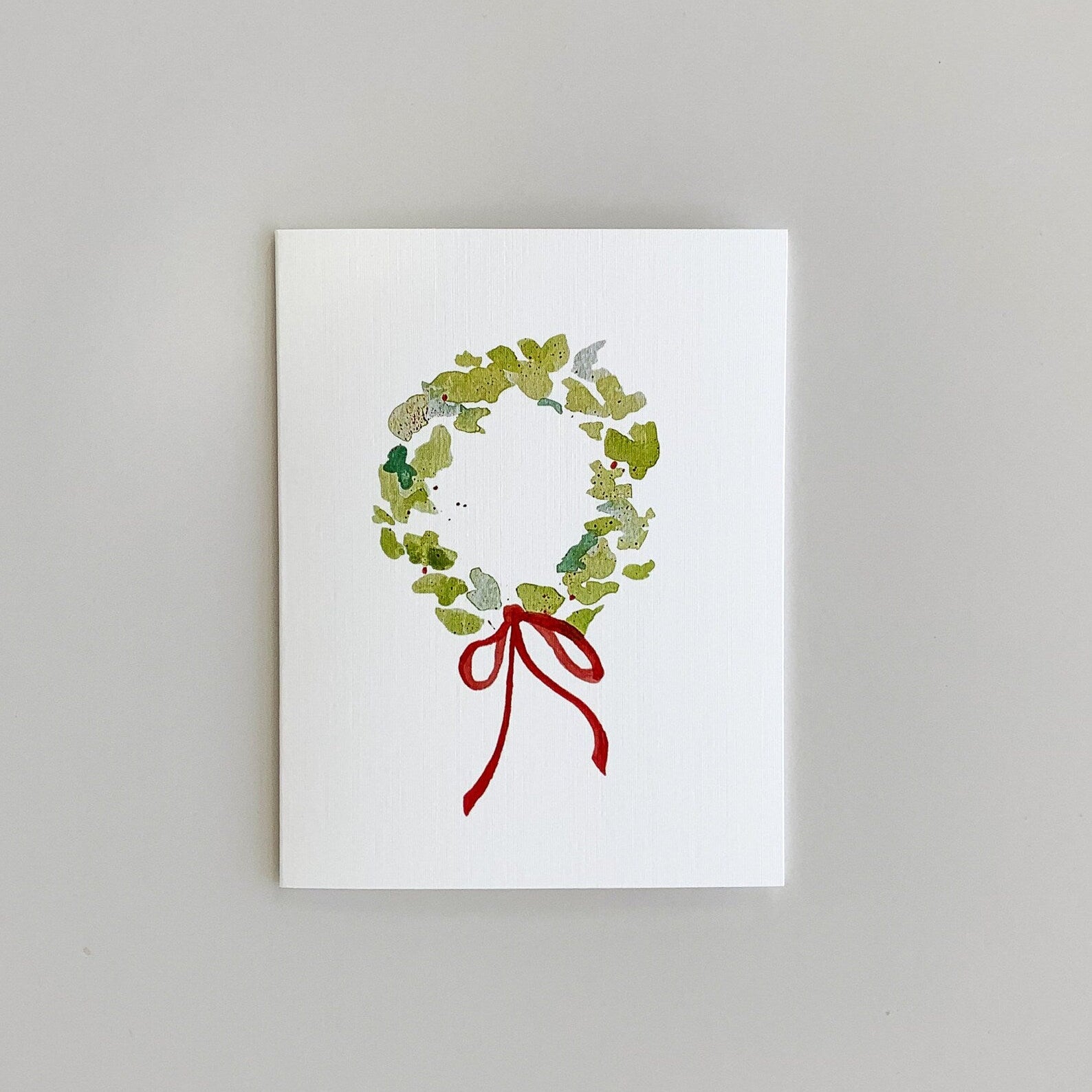 Christmas Wreath Watercolor Greeting Card