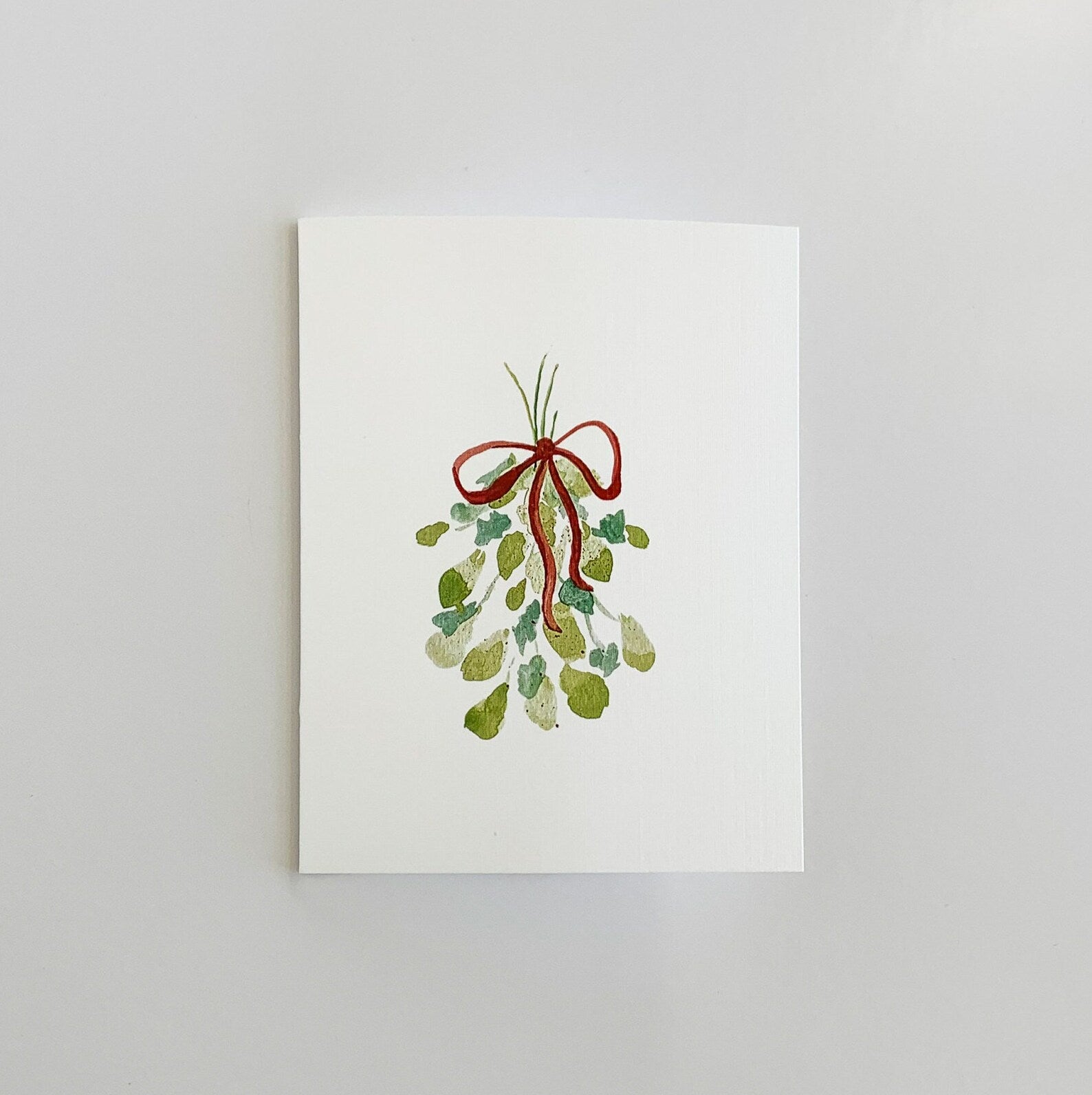 Mistletoe Watercolor Greeting Card